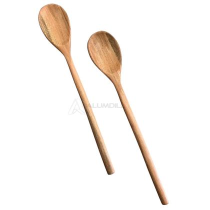 Imagem de Kit 2 Colheres de Arroz Grande Pau Talher para Servir 45cm Madeira Jogo Conjunto