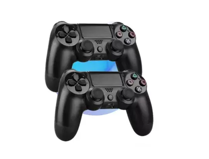 Imagem de Kit 2 Controles Joystick Manete Compativel  Ps4 Sem Fio PC Wireless Bluetooth Recarregavel Presente Natal