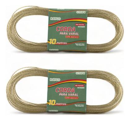 Imagem de Kit 2 Cordas De Varal 10m Rayco Não Mancha Roupa Resistente