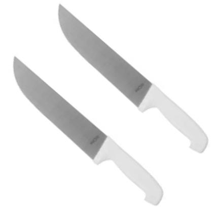 Imagem de Kit 2 Facas de Carne 8" Chef Gourmet Inox Açougue Profissional Cozinha Churrasco Fratelli