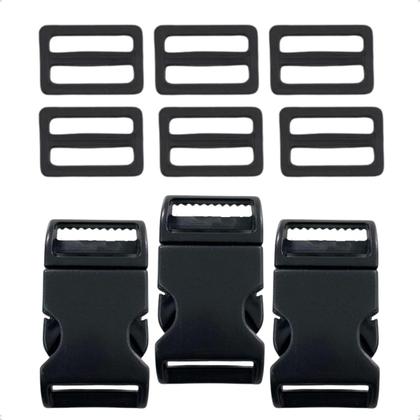 Imagem de Kit 2 Fechos Engate Rápido 25mm Com 4 Reguladores Artesanato