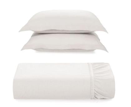 Imagem de Kit 2 Fronhas + Lençol Casal c/ Elástico Tom 200 Fios 100% Algodão Karsten