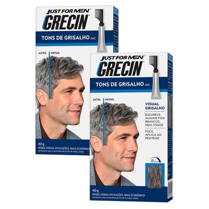 Imagem de Kit 2 Grecin Tons de Grisalho Shampoo Tonalizante