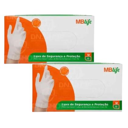 Imagem de Kit 2 Luva Látex Com Pó Uso Geral Média 100Un MBlife - Medix