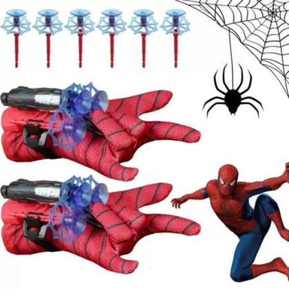 Imagem de Kit 2 Luvas de atirador de super-herói, teia Homem-Aranha Cosplay conjunto de brinquedos lançador