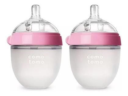 Imagem de Kit 2 Mamadeiras Comotomo Rosa 150Ml Com Bico 0-3M - Rosa