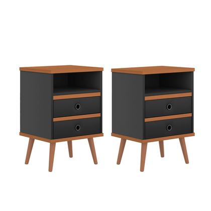 Imagem de Kit 2 Mesa de cabeceira 2 gavetas -Alamo- CM