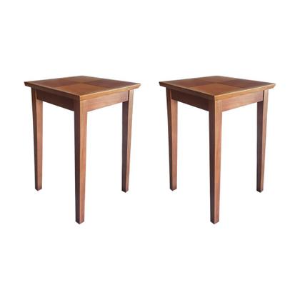 Imagem de Kit 2 Mesas de Apoio Lateral em Madeira Maciça 40cm - Castanho