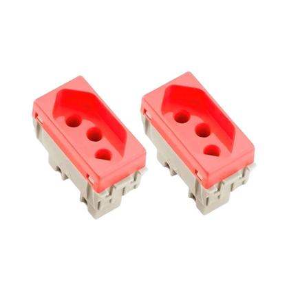 Imagem de Kit 2 Módulos Tomada 2p+t 20a/250v Liz Vermelho Tramontina