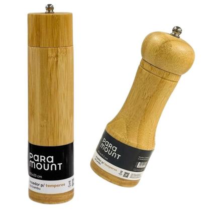 Imagem de Kit 2 Moedores Sal Pimenta Temperos 100% Bambú Paramount