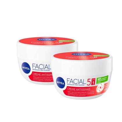 Imagem de Kit 2 NIVEA Creme Facial Antissinais Ultraleve 5 em 1 100g