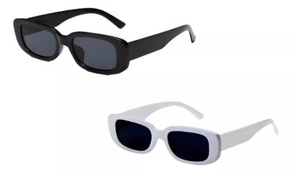 Imagem de Kit 2 óculos de sol retangular escuro dj 1 branco e 1 preto