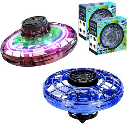 Imagem de Kit 2 Ovini Disco Voador Spinner de Brinquedo Led Boomerang