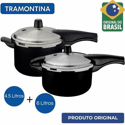 Imagem de KIT 2 panelas de pressão TRAMONTINA 4.5l e 6l ORIGINAL