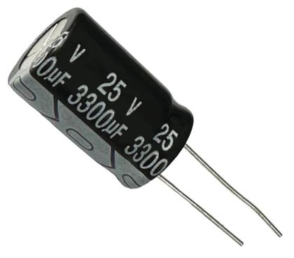Imagem de Kit 2 pçs capacitor eletrolitico 3300x25v 3300uf x 25v