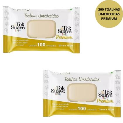 Imagem de KIT 2 PCTS Toalhas Umedecidas TOK SUAVE BABY PREMIUM 100un cada