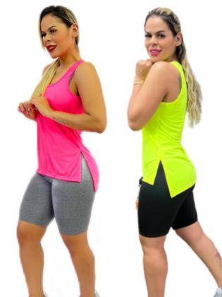 Imagem de Kit 2 Peças - Camiseta Regata Feminina Tapa Bumbum Mullet Academia Fitness