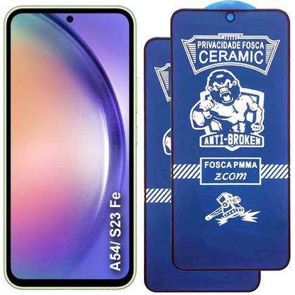 Imagem de Kit 2 Pelicula 9D Ceramica Privacidade Fosca Compativel com Samsung Galaxy A54 S23 Fe