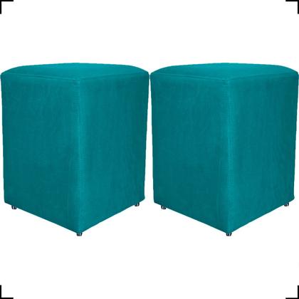Imagem de Kit 2 Puff Dado Decorativo Para Sala Quarto Penteadeira Suede Cores