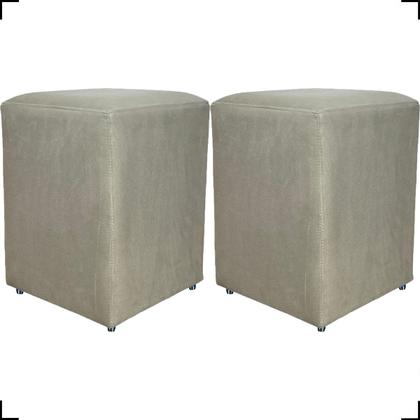 Imagem de Kit 2 Puff Dado Decorativo Para Sala Quarto Penteadeira Suede Cores
