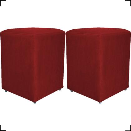 Imagem de Kit 2 Puff Dado Decorativo Para Sala Quarto Penteadeira Suede Cores