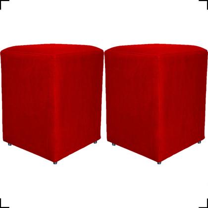 Imagem de Kit 2 Puff Dado Decorativo Para Sala Quarto Penteadeira Suede Cores