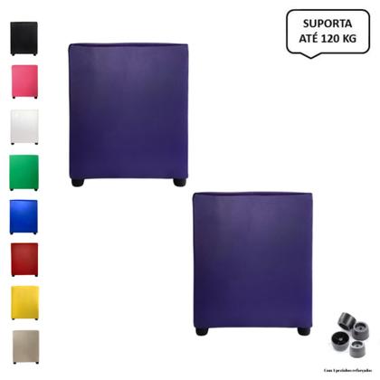 Imagem de Kit 2 Puffs Banquetas Cubo Quadrado Decorativo sala e quarto