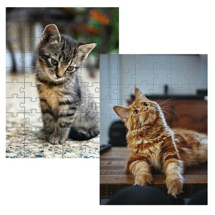 Imagem de Kit 2 Quebra-Cabeças Cognitivos Gatos 60 Peças