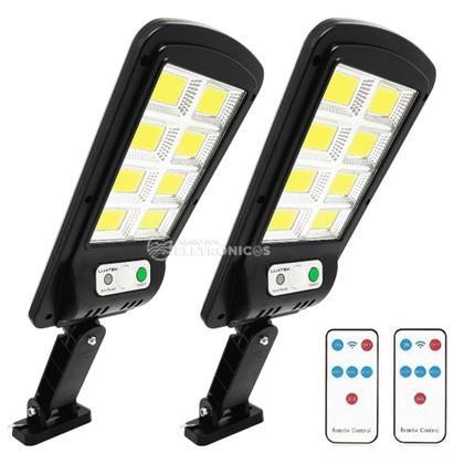 Imagem de Kit 2 Refletor Luminária Solar Para Ambiente Externos Haste Ajustável 400w Temperatura 6500k LKY0035