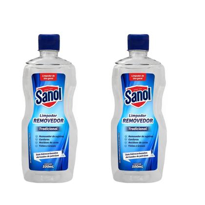 Imagem de Kit 2 Sanol Removedor Limpador Multiuso Contra Odores, Manchas, Urina, Gordura e Tintas Uso Geral