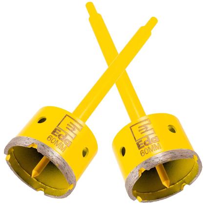 Imagem de Kit 2 Serra Copo Diamantada 60Mm Com Haste Pino Profissional