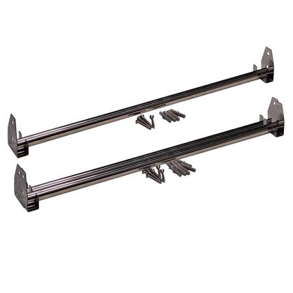 Imagem de Kit 2 Suporte Barra Inox 201 10mm Cabideiro Churrasco 1m