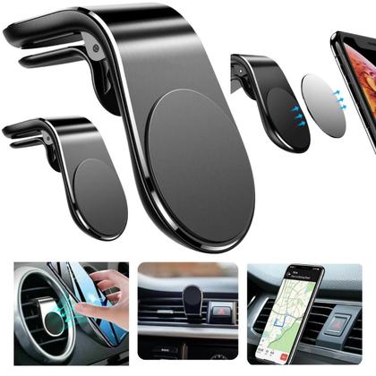 Imagem de Kit 2 Suporte de Celular Magnético Veicular Universal Giratório 360 Com Imã Para Motoristas Carro 