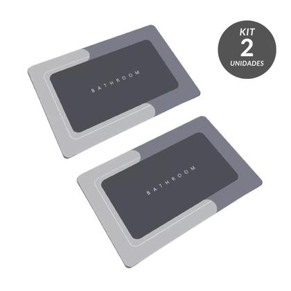 Imagem de Kit 2 Tapete De Box Antiderrapante Banheiro Arredondado Borracha Tecnologica