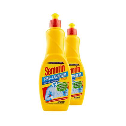 Imagem de Kit 2 Tira manchas Semorin Pré-Lavagem líquido frasco 500ml
