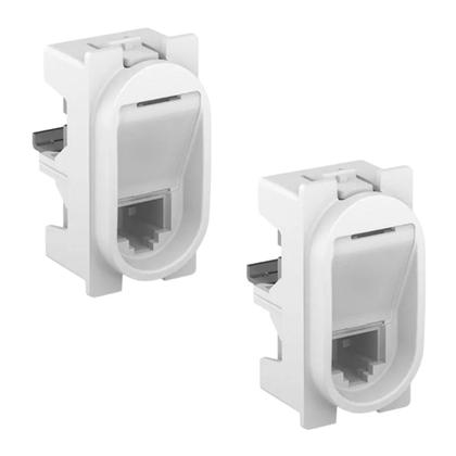 Imagem de Kit 2 Tomada Rede Rj45 Cat6 Branco Nereya 663076 Legrand