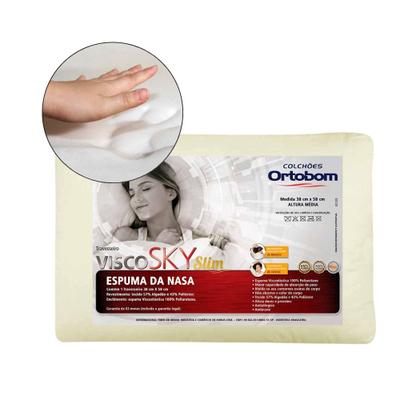 Imagem de KIT 2 Travesseiro Visco Sky Slim Espuma Nasa Antialergico Ortobom