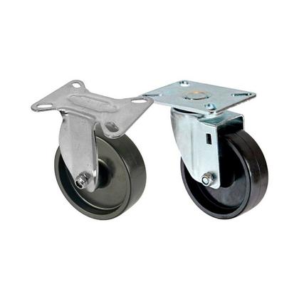 Imagem de Kit 2 un roda rodízio fixo e giratório polipropileno 4 pol