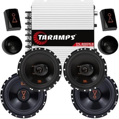 Imagem de Kit 2 Vias JBL 62VMS80 160W + Par Alto Falantes JBL 6  Triaxiais 6TRFX55 110W + Módulo TS400x4