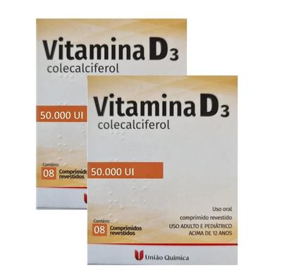 Imagem de Kit 2 Vitamina D 50.000UI c/8 cáps colecalciferol imunidade Font D