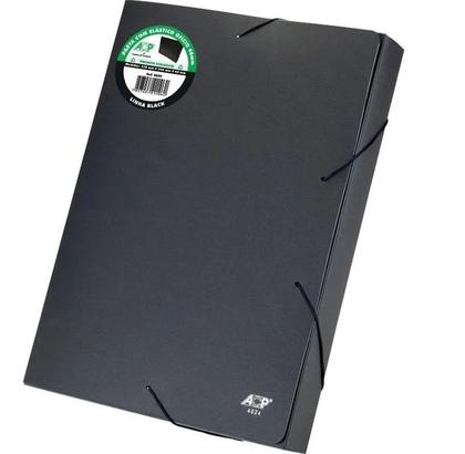 Imagem de Kit 20 Pastas Aba Elásticas Plástica Preta 20mm Oficio