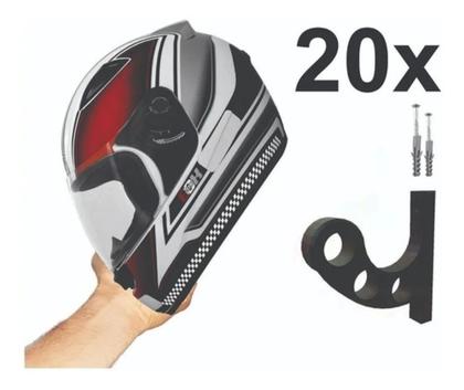 Imagem de Kit 20 Suportes De Parede Para Capacetes Branco