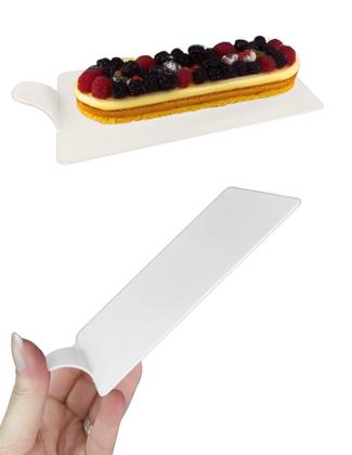 Imagem de Kit 200 Bases Acrílicas Retangulares Branca 12,5x6 cm Para Entremets, Doces e Finger Foods