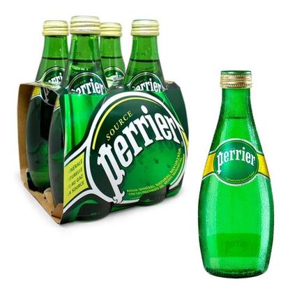 Imagem de Kit 24 Água Perrier C/ Gás Gaseificada Importada Vidro 330ml