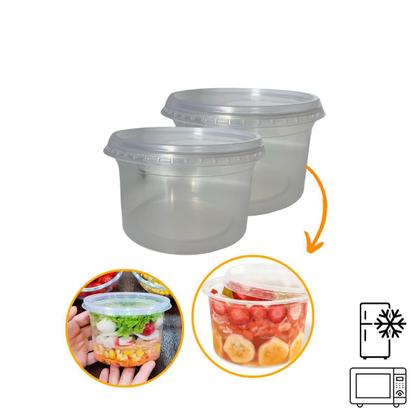 Imagem de Kit 24 Pote Descartável Redondo Tampa Transparente 1000Ml