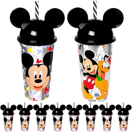Imagem de Kit 25 Copos do Mickey com Orelhas p/ Festa Infantil Decoração Lembrancinha