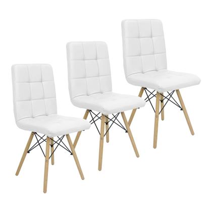 Imagem de Kit 3 Cadeiras Gomos Eiffel Eames Fitz Dublin Estofada Base