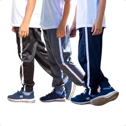 Imagem de Kit 3 Calças Infantil Jogger Helanca Elástico na Barra 424