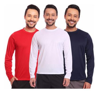 Imagem de Kit 3 Camisas Térmica Proteção Solar Frio E Calor Envio Já