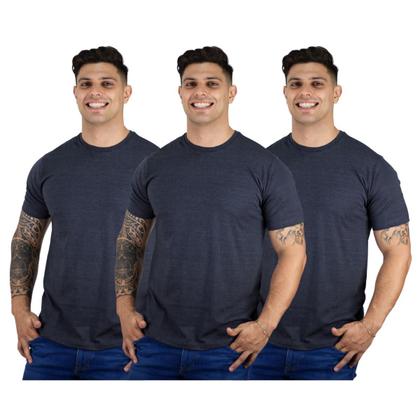 Imagem de Kit 3 Camisetas Masculinas Básicas Algodão Premium TRV